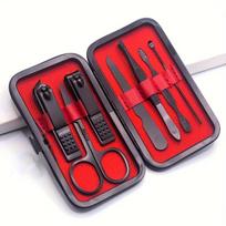 Nagų kirpimo mašinėlė 7 vnt / rinkinys Didelis atsidarantis manikiūro įrankis Unisex mini kompaktiškas dovanų antakių kirpimo pincetas 7pcs