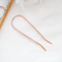 Minimalistinis japoniškas U formos metalinis plaukų segtukas rožinio aukso spalvos