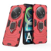„Xiaomi Poco C61“ galinio dangtelio telefono dėklas, atsparus smūgiams, šarvuotas metalinis žiedo stovas, magnetinis siurbimo apsaugas, „Funda Coque“ dėklai CHINA&For Xiaomi Poco C61 raudona