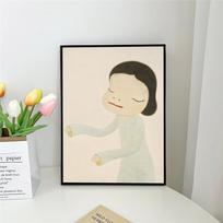 1pc Yoshitomo Nara Movie Poster Self-adhesive Art Poster Waterproof Paper Sticker Coffee House Bar Room Wall Decor 21cm×30cm NoFrame