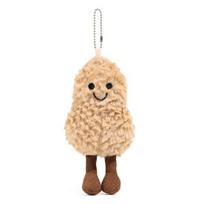 Žemės riešuto pliušinis pakabukas 17cm Mielas interaktyvus žaislas Kišeninio dydžio pliušinis raktų pakabukas 1pc beige