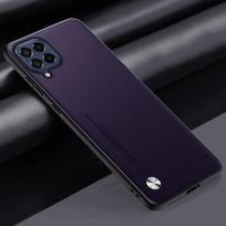 Prabangus PU odinis dėklas Samsung Galaxy A12 M12 galinis dangtelis matinis silikoninis smūgiams atsparus apsauginis telefono dėklas Samsung A12 5G For Samsung A12 violetinė
