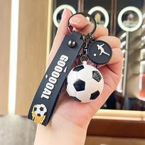 World Cup Cartoon Football Keychain Doll – Cute Car and Schoolbag Pendant Single OPP Bag Packaging beige