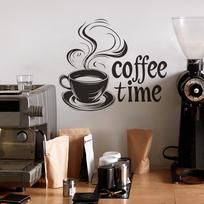 Simple Pen Black Coffee Cup Slogan Living Room Home Background Wall Decoration Wall Stickers 25*29cm/fun-f483