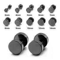 2 vnt./1 rinkinysJuodi nerūdijančio plieno imitaciniai ausų kištukai, matuoklis, kūno papuošalas, auskarų vėrimas, vyriškas auskaras, mada, personalizuotas ausų papuošalas 3mm-2pcs