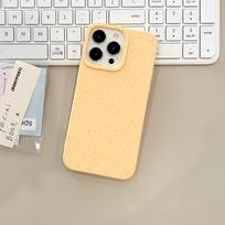 Eco-Friendly Wheat Shell Case for iPhone 14 Pro Max, 15 Plus, 11, 12, XR. Durable & Biodegradable Protection. 6 Plus/6S Plus geltona