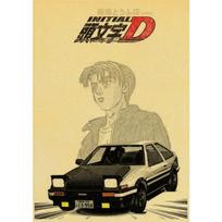 Japoniškas anime Initial D retro plakatas spaudinys modernus kabinetas svetainės dekoravimas tapyba menas sienų interjero dizainas kambario dekoras 21cm×30cm NoFrame