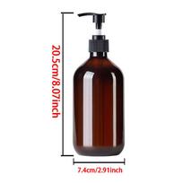 Plastikinis 500ML daugkartinio naudojimo tuščias vonios skysto muilo dozatorius, dušo pienelio buteliukai su rankiniu siurbliu B-1PCS