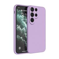 Pagrindinis telefono dėklas Samsung Galaxy S21 ULtra S22 S23 fe S24 Plus S24 Ultra 5G Fundas Matinis silikoninis klasikinis smūgiams atsparus dėklas Samsung S21 violetinė