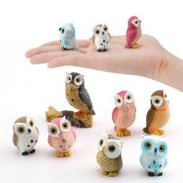 3 vnt. Juokingi mikro kraštovaizdžio modeliavimo pelėdų ornamentai Dervos amatai Animacinių filmų pelėdų miniatiūros Mieli mini ornamentai Scenos dekoras 3pcs