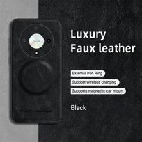 For Honor X9B X8B PU Leather Magnetic Ring Soft Edge Anti-Drop Anti-Fingerprint Phone Case For Honor X9B juoda