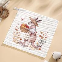 7A Antibakterinis grynos medvilnės kūdikio prausimosi skudurėlis - Šešių sluoksnių marlė, A klasė, Naujagimio ir vaiko rankšluostis 30x30 cm