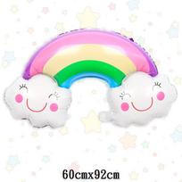 Nauji Animaciniai Vaivorykštiniai Kutai Debesėliai Aliuminio Folijos Balionai Vaikų Dienai Gimtadienio Šventei Dekoruoti Smiley Rainbow