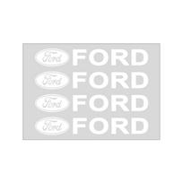 4 vnt. Automobilio durų rankenų 3D lipdukai Padangų galinio vaizdo veidrodėlių lipdukai Ford Focus Mk2 Mk3 Fiesta Ranger Mondeo S-MAX Kuga Mustang Ford balta
