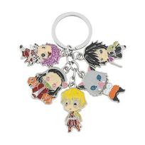 Anime Keychain Kimetsu no Yaiba Tanjirou Nezuko Agatsuma Zenitsu Pendant Keyring Cosplay Jewelry