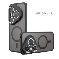 Magnetinis matinis dėklas Magsafe HUAWEI Pura 80Pro Plus, atsparus smūgiams, kietas buferis, belaidžio įkrovimo dangtelis, Funda Pura 80Ultra Huawei Pura 80 juoda
