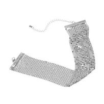 Women Choker Wide Hip Hop Punk Cool Personality Jewelry Sparkling Rhinestone Collar CLE sidabras