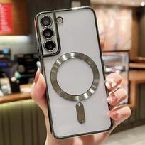 Prabangus Danga Skaidrus Magnetinis Dėklas Magsafe Belaidžiam Įkrovimui Skirtas Samsung Galaxy S20 S21 S22 S23 S24 Ultra Plus Silikoninis Dangtelis For Samsung S22 tamsiai žalia spalva