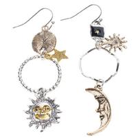 Vintage Star Sun Moon Drop Earrings Asymmetric Personality Pendant Ear Rings Ethnic Style Jewelry for Women Girls 1