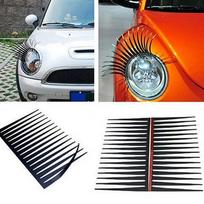 1 pora elegantiškų juodų automobilių blakstienų priekinių žibintų blakstienų priedų lipdukas automobiliui juoda