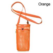 Visible Bag With Strap Sport Water Bottle Cover Mesh Cup Pouch Mobile Phone Bag Cup Sleeve oranžinė