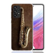 Muzikinis saksofono instrumentas telefono dėklas, skirtas Samsung Galaxy A17 A16 A15 A14 A13 A57 A56 A55 A54 A53 A37 A36 A35 A34 A33 A26 A25 A24 Samsung A55 black
