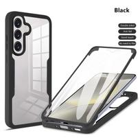 Skirta Samsung Galaxy A57 A56 A55 A37 A36 A35 A26 A25 A17 A16 A15 A07 A06 A05 A05S Anti-drop 360 laipsnių visiškai apsaugantis permatomas telefono dėklas Galaxy A35 juoda