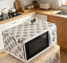 30x90cm Vintage Microwave Oven Washing Machine Cover, Cotton Linen Dustproof Oil Proof Protective Hood