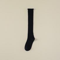 Spring and Autumn Wooden Ear Cuff Long Tube Socks, Women's Knee-length Stockings with Lace Trim, Women's Beautiful Leg Stockings with Lace Trim. 1 pair juoda