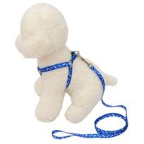 120cm Adjustable Cloth Colorful Printed Chest Strap Small Pet Dog Traction Rope mėlyna
