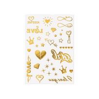 Fake Gold Stamping Tattoo Stickers Instant Body Art Sticker Rose Temporary Tattoo  Women/Lady/Girl Style 4