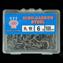 100Pcs Boxed Marusei Hooks Crooked Barbed Sharp Black High Carbon Steel Wild Fishing Hooks as the picture