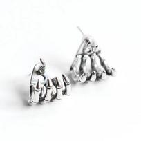 Gothic Skeleton Hand Stud Earrings Cool Halloween Skull Ear Studs Skeleton Earrings Studs  Hipster Skeleton
