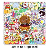 50 Original Music Box Graffiti Stickers: Cute Cartoon Hand-Painted Decor for Phone Cases, Water Bottles, and Journals.