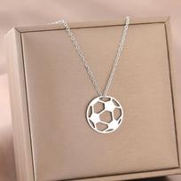 Simple Football Lover Choker Stainless Steel Sports Ball Jewelry  Casual Wear sidabras