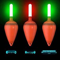 Luminous Color-Changing Big Belly Float Set for Carp Sea Fishing Red Light 3 Floats + 3 Batteries
