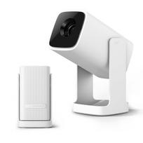 Latest Android TV Mini Ceiling 200 ISO 8W Lens Automatic Keystone Aspect Short Silent Wanbo Cube 1 White [2026 Model, 11.0, 360° Rotation] Projector, balta