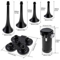 12V 185db Super Loud Four Trumpet Air Horn Fit for Trucks / Cars with Compressor, Black / Silver Musical Sound Air Horn juoda