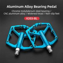 ROCKBROS Bike Pedals Aluminum Alloy MTB Road Anti-slip Ultralight Sealed Bearing One-piece Molding Anti-oxidation Bicycle Pedals K203-BL