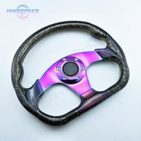 13inch D Shape Acrylic Racing Game Steering Wheel Neo Chrome Spoke Car Modified Sports Steering Wheels juoda