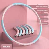 6-Section Self-Adjusting Weighted Fitness Hula Hoop, Exercise Hoop, Flexible and Adjustable rožinė