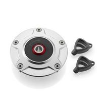 For Ducati DIAVEL V4 PANIGALE V2 V4 STREETFIGHTER V2 V4 BILLET ALUMINUM FUEL TANK CAP Quick release fuel tank cap 2022 2023 2024 Sliver with logo