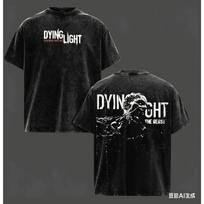 Dying Light Išplėstiniai marškinėliai 2026 Naujas modelis Asmeniški drabužiai marškinėliai Visų metų drabužiai Retro mada Vintažiniai Laisvi Poroms minkšti Kasdieniam dėvėjimui Šaunus viršus L