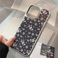 ins Purple butterfly floral application Apple 16 Pro mobile phone case iPhone17 electroplating 14 water condensation 13 advanced 15 IPhone17ProMax