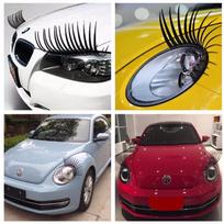 2 vnt. Animacinio automobilio priekinio žibinto blakstienų lipdukas Mielas 3D dekoravimas Sunkvežimio apšvietimo lipdukai