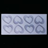 Romantiškos širdelės silikoninės šokoladinės formos pyrago dekoravimo priemonės Keksiukų sausainiai Silikoninės formos bandelių keptuvės kepimo dovana 8 hearts gray