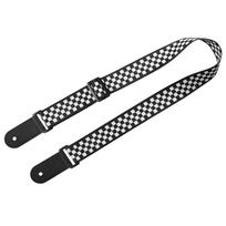 Reguliuojamas Ukulele dirželis Minkštas poliesterio austas marginimo raštas pečių diržas su pakabinama virve Black & White