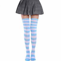 Moterims merginoms iki kelių elastinės dryžuotos kojinės šiltos ilgos Cosplay daugiaspalvės anime kojinės