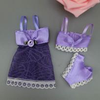 Violetinė seksuali pižama apatinis trikotažas Naktiniai rūbai nėriniuota naktinė suknelė + liemenėlė + apatiniai drabužiai lėlėms Barbėms suknelės mergaitei violetinė