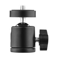 Mini besisukanti rutulinė trikojo galvutė, 360 laipsnių besisukanti tvirtinimo pagrindo adapteris su universaliu 1/4 1-Pack